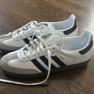 Adidas Samba White and Black Athletic Shoes